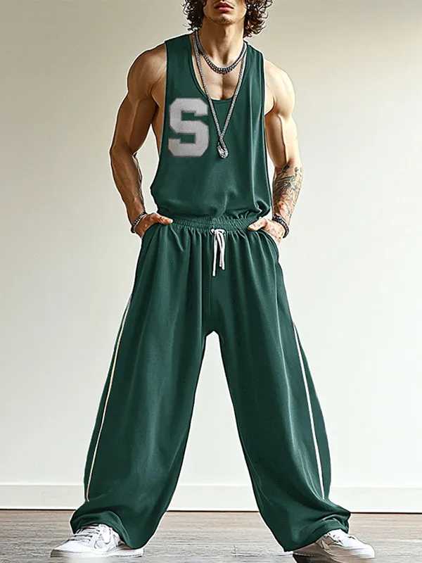 Mens Letter Print Sleeveless Jumpsuit SKUK92749 sold by Incerunmen product image thumbnail 4