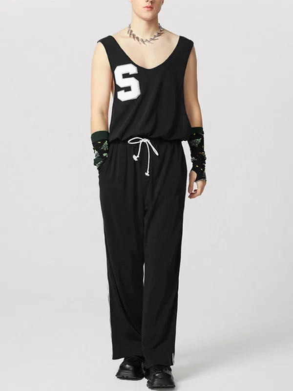 Mens Letter Print Sleeveless Jumpsuit SKUK92749 sold by Incerunmen product image thumbnail 2