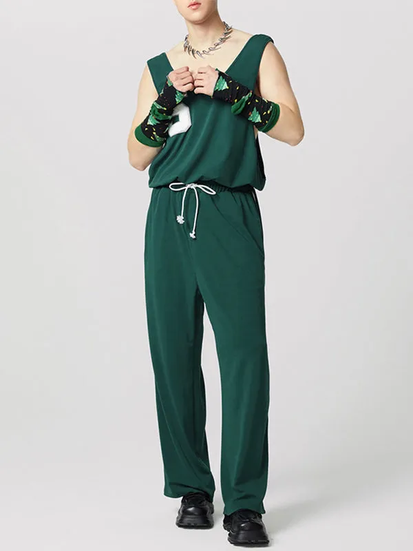 Mens Letter Print Sleeveless Jumpsuit SKUK92749 sold by Incerunmen product image thumbnail 5