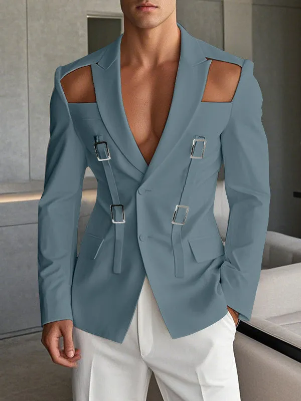 Mens Hollow Design Casual Long-Sleeve Blazer SKUK93624 sold by Incerunmen product image thumbnail 3