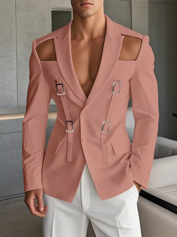 Mens Hollow Design Casual Long-Sleeve Blazer SKUK93624 sold by Incerunmen product image thumbnail 2