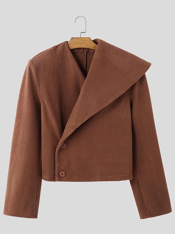 Mens Asymmetrical Cropped Long-Sleeve Blazer SKUK94591 sold by Incerunmen product image thumbnail 4