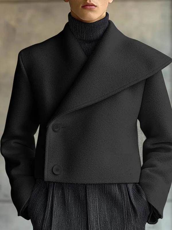 Mens Asymmetrical Cropped Long-Sleeve Blazer SKUK94591 sold by Incerunmen