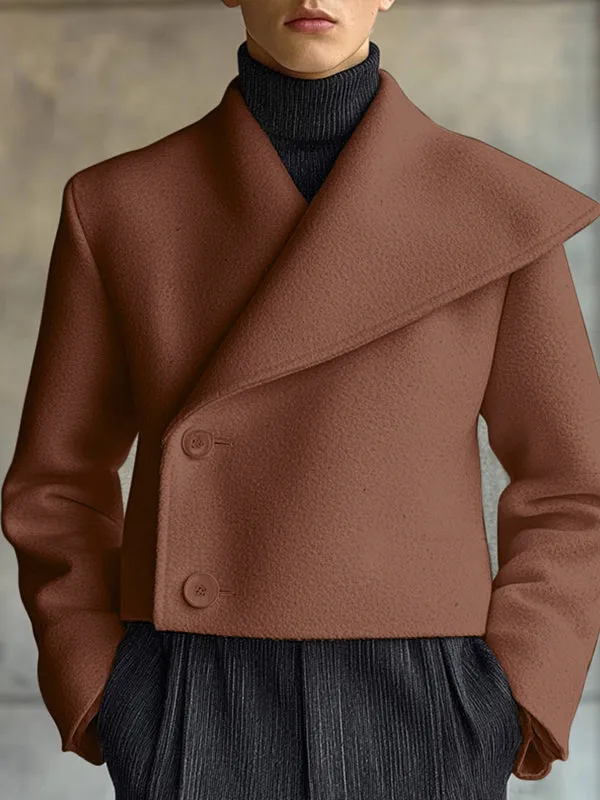 Mens Asymmetrical Cropped Long-Sleeve Blazer SKUK94591 sold by Incerunmen product image thumbnail 3