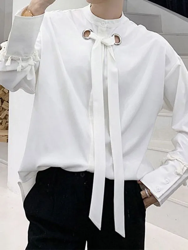 Mens Tie Patchwork Long-Sleeve Casual Shirt SKUK92872 sold by Incerunmen product image thumbnail 2