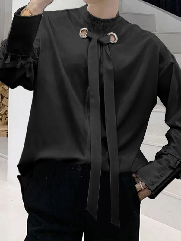 Mens Tie Patchwork Long-Sleeve Casual Shirt SKUK92872 sold by Incerunmen