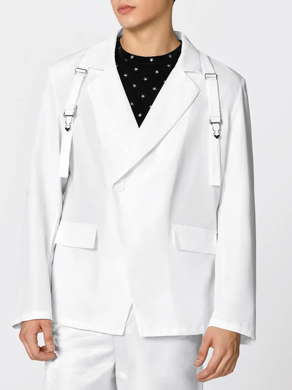 Mens Solid Color Slim-Fit Long-Sleeve Casual Blazer SKUK94140 sold by Incerunmen product image thumbnail 4