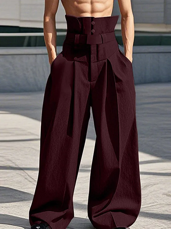 Mens Solid Color Loose Wide-Leg Pant SKUK93664 sold by Incerunmen product image thumbnail 3