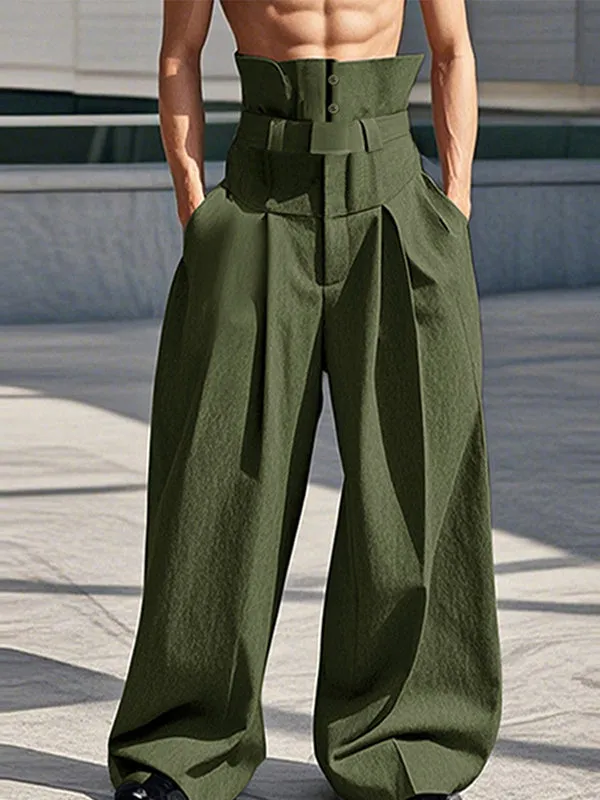 Mens Solid Color Loose Wide-Leg Pant SKUK93664 sold by Incerunmen product image thumbnail 2