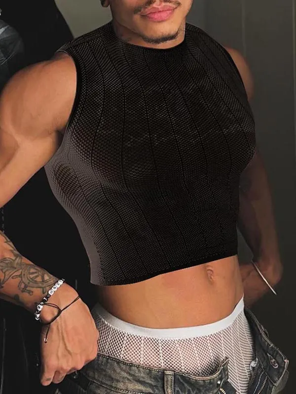 Mens Sheer Mesh Striped Tank SKUK94741 sold by Incerunmen product image thumbnail 4