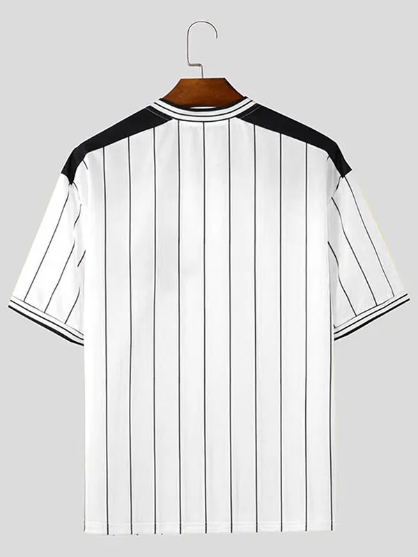 Mens Striped Color-Block Long-Sleeve Shirt SKUK90295 sold by Incerunmen product image thumbnail 5