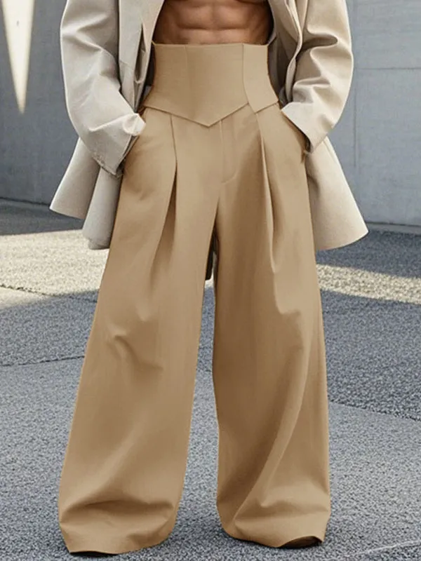 Mens Wide-Leg Solid Color Pant SKUK93628 sold by Incerunmen