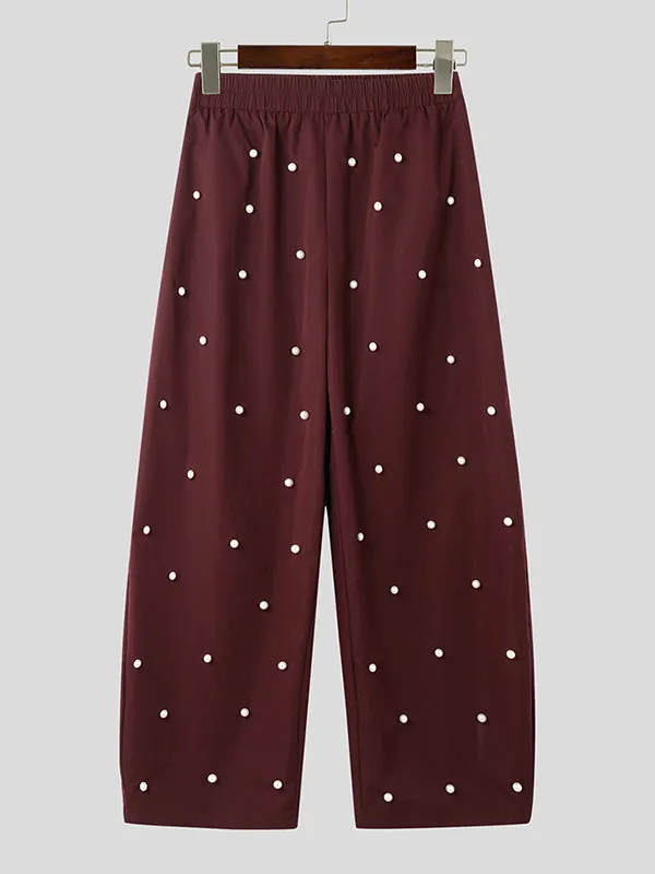 Mens Solid Color Pearl Embellished Pant SKUK91848 sold by Incerunmen product image thumbnail 4