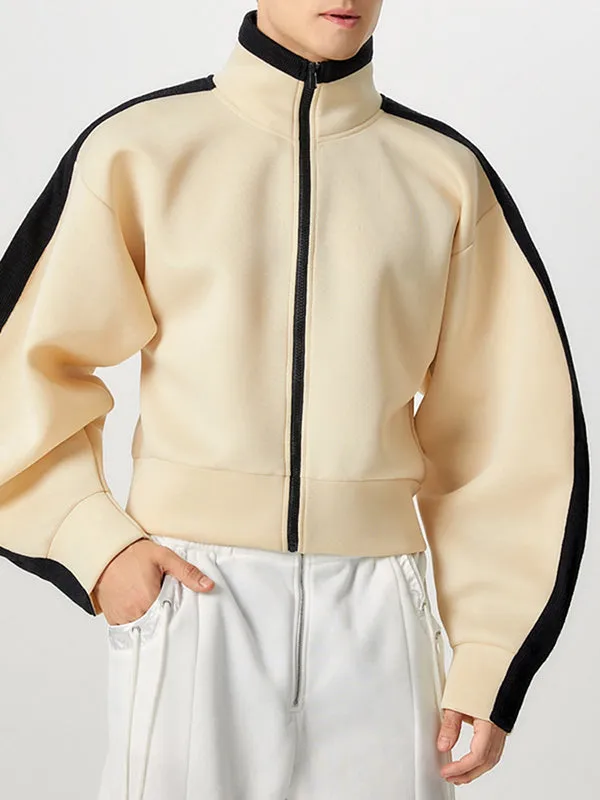 Mens Oversized Patchwork Color-Block Long-Sleeve Jacket SKUK83114 sold by Incerunmen