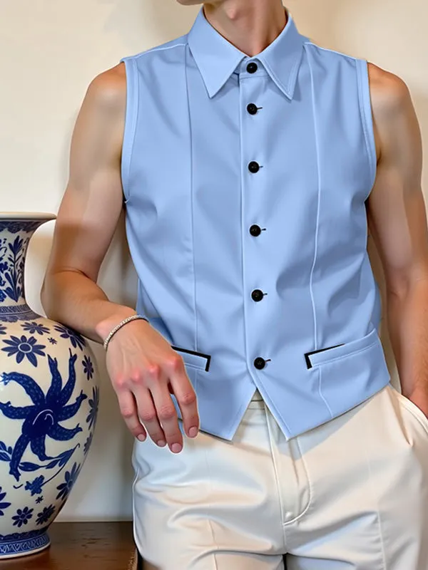 Mens Solid Color Casual Sleeveless Tank SKUK92832 sold by Incerunmen product image thumbnail 3