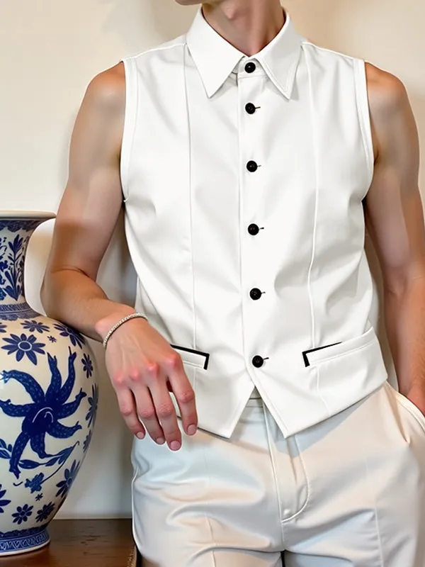 Mens Solid Color Casual Sleeveless Tank SKUK92832 sold by Incerunmen