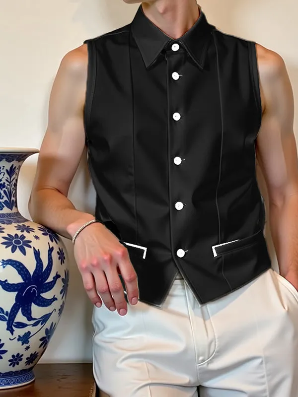 Mens Solid Color Casual Sleeveless Tank SKUK92832 sold by Incerunmen product image thumbnail 2