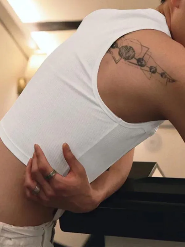 Mens Solid Color Waist-Cinching Tank SKUK91685 sold by Incerunmen product image thumbnail 4