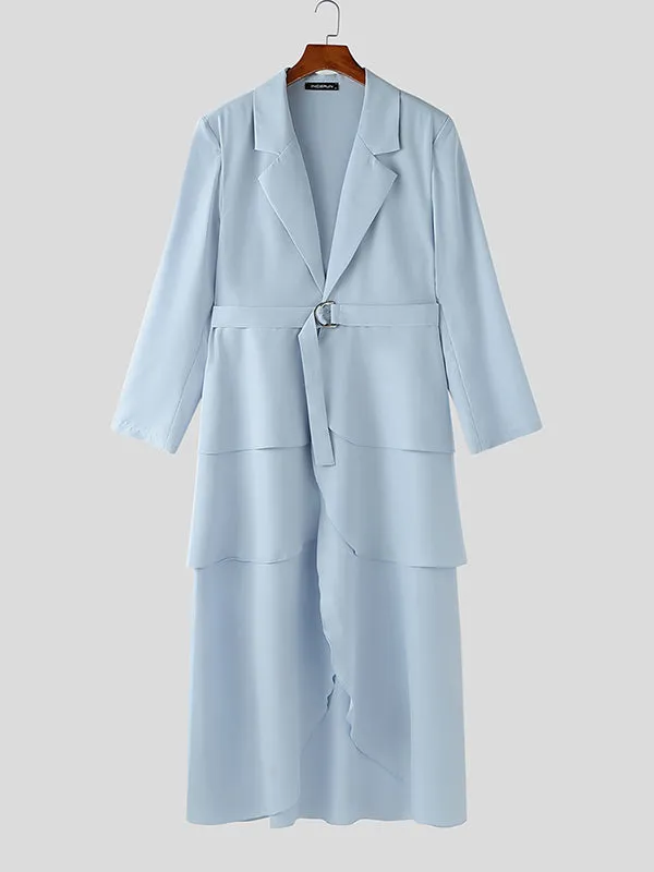 Mens Ruffle Pleated Hem Long-Sleeve Blazer SKUK92833 sold by Incerunmen product image thumbnail 4