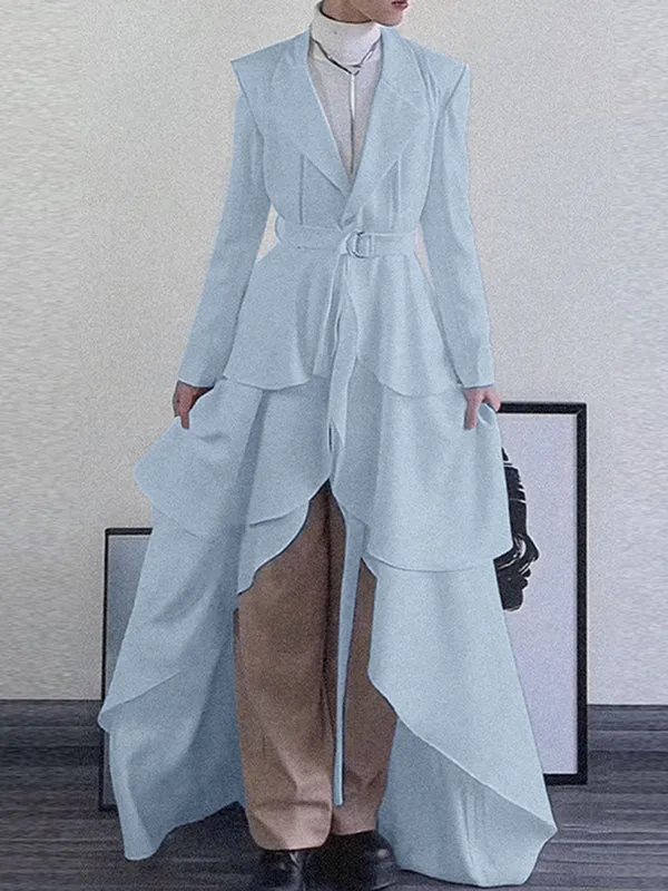 Mens Ruffle Pleated Hem Long-Sleeve Blazer SKUK92833 sold by Incerunmen product image thumbnail 3