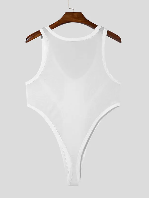 Mens Sheer Mesh Panel Sleeveless Bodysuit SKUK85530 sold by Incerunmen product image thumbnail 5