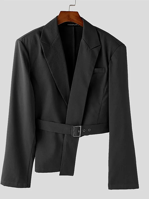 Mens Solid Color Cropped Long-Sleeve Blazer SKUK89174 sold by Incerunmen product image thumbnail 4