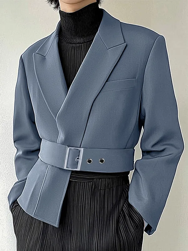 Mens Solid Color Cropped Long-Sleeve Blazer SKUK89174 sold by Incerunmen product image thumbnail 2