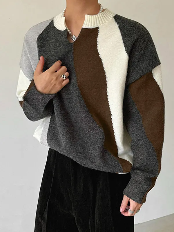 Mens Color-Block Long-Sleeve Pullover T-Shirt SKUK88178 sold by Incerunmen product image thumbnail 4