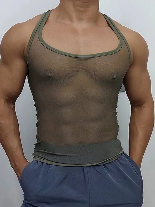 Mens Mesh Sheer Sleeveless Tank SKUK90396 sold by Incerunmen product image thumbnail 3