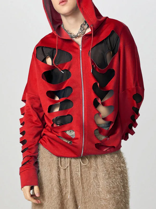 Mens Hollow-Out Long-Sleeve Zipper Hoodie SKUK88044 sold by Incerunmen product image thumbnail 5