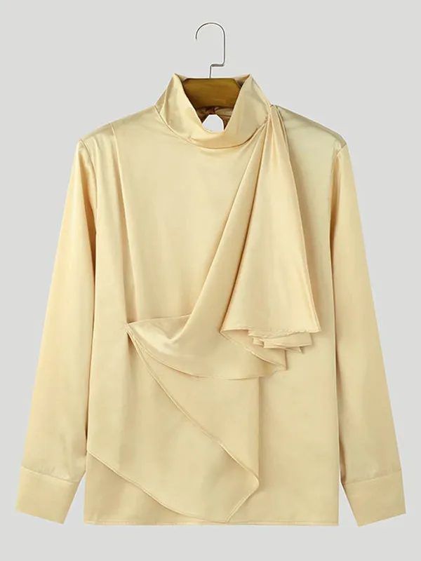 Mens Solid Color Asymmetrical Long-Sleeve T-Shirt SKUK89124 sold by Incerunmen product image thumbnail 4