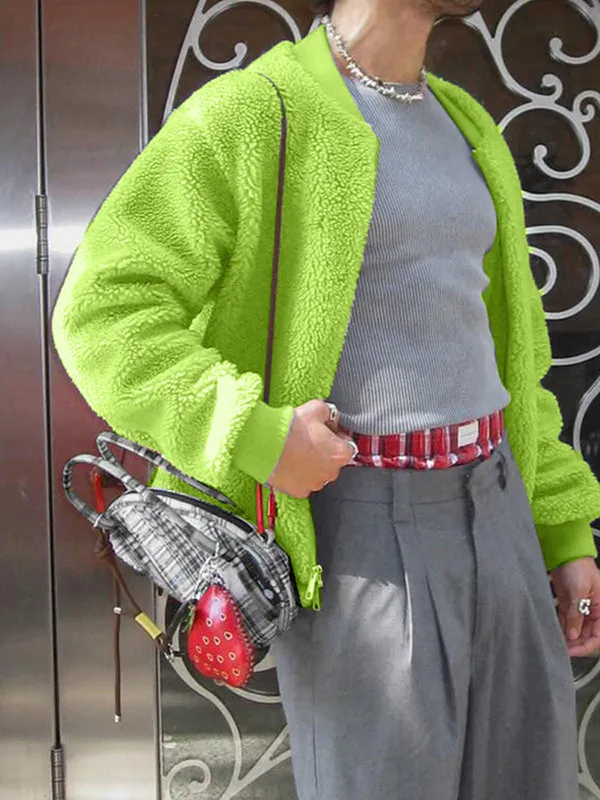 Mens Solid Color Textured Long-Sleeve Jacket SKUK89206 sold by Incerunmen product image thumbnail 2