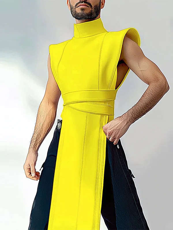 Mens Solid Color Asymmetrical Hem Sleeveless Tank SKUK90469 sold by Incerunmen product image thumbnail 3