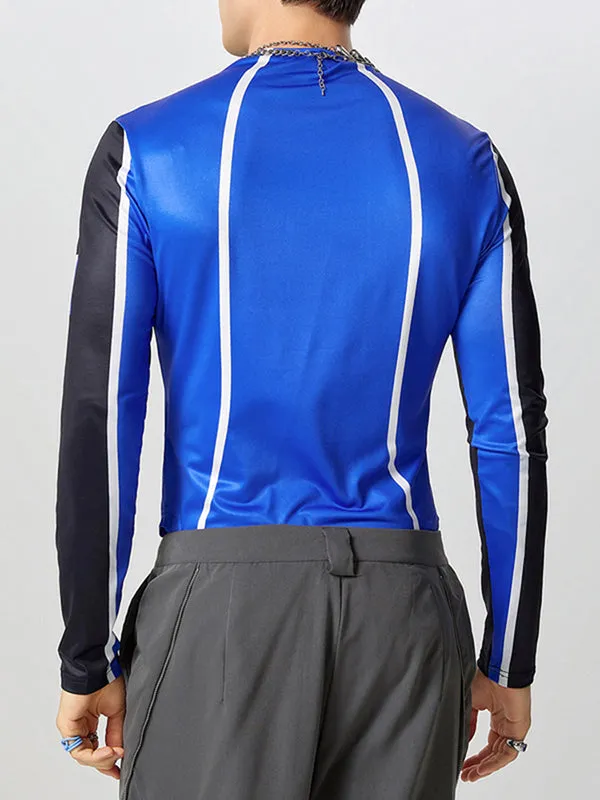 Mens Slim-Fit Contrast Long-Sleeve Bodysuit SKUK81206 sold by Incerunmen product image thumbnail 4