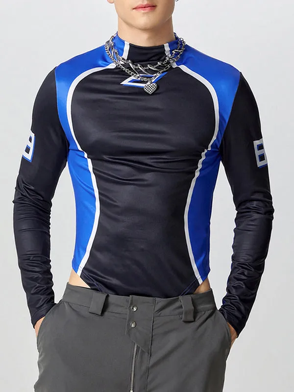Mens Slim-Fit Contrast Long-Sleeve Bodysuit SKUK81206 sold by Incerunmen product image thumbnail 3