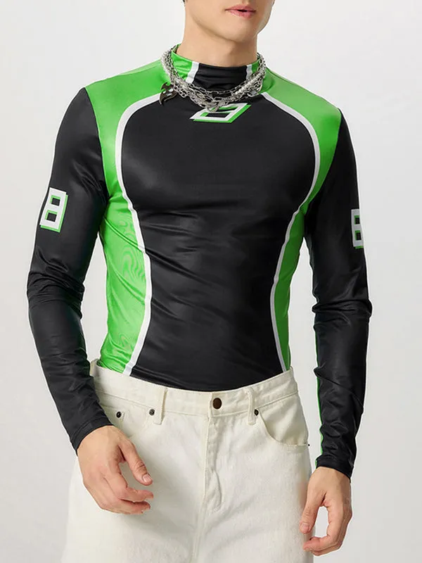 Mens Slim-Fit Contrast Long-Sleeve Bodysuit SKUK81206 sold by Incerunmen product image thumbnail 5