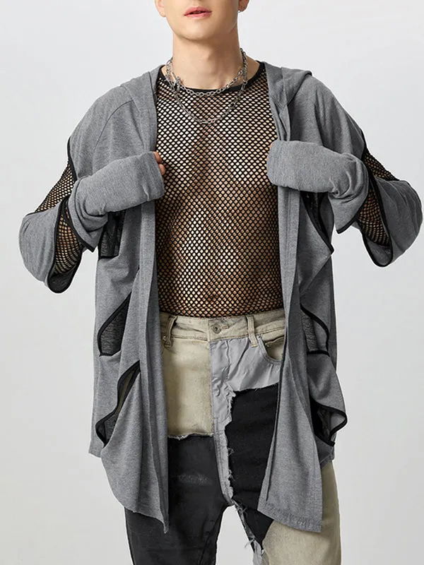 Mens Cut-Out Design Long-Sleeve Cardigan SKUK85854 sold by Incerunmen
