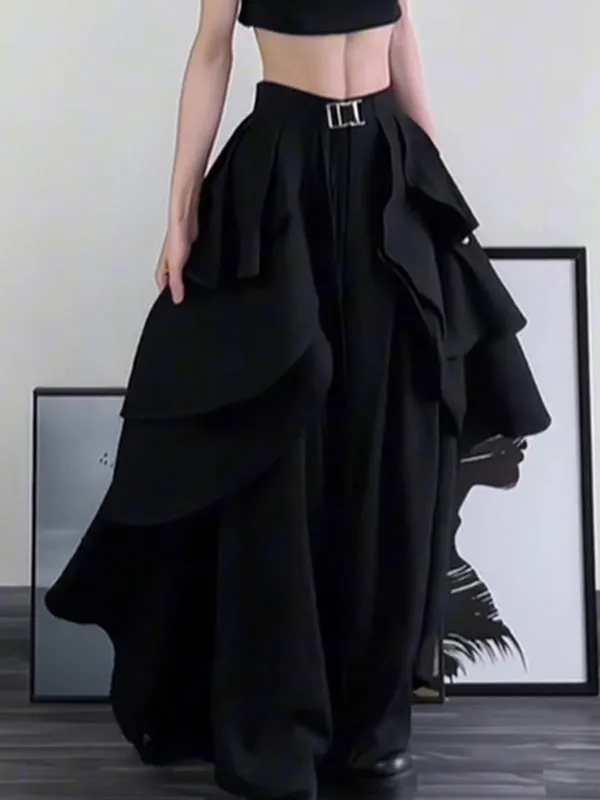 Mens Double-Layer Ruffle Hem Skirt SKUK83292 sold by Incerunmen