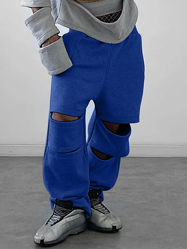 Mens Solid Color Hollow-Out Pant SKUK89214 sold by Incerunmen product image thumbnail 5