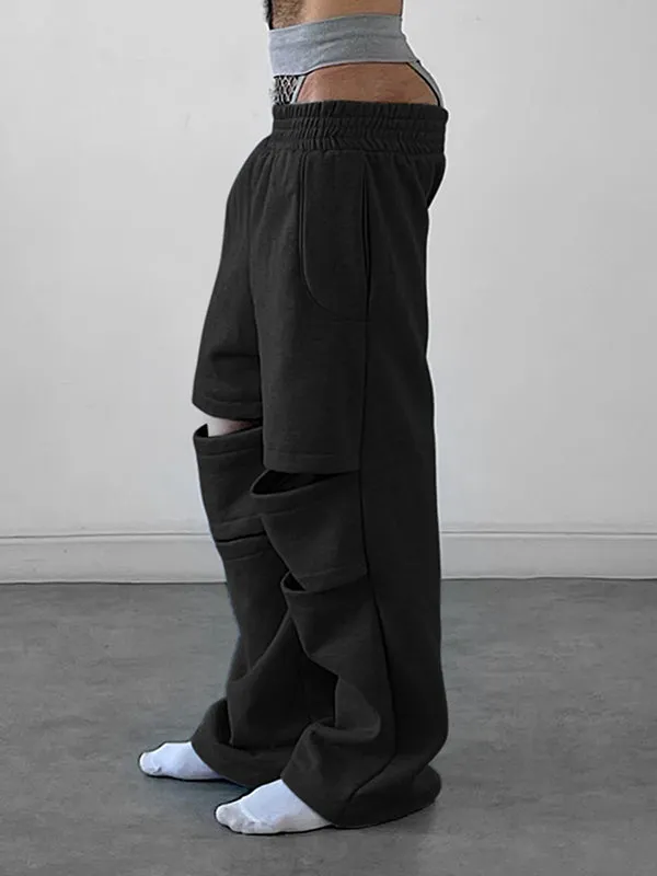 Mens Solid Color Hollow-Out Pant SKUK89214 sold by Incerunmen product image thumbnail 2