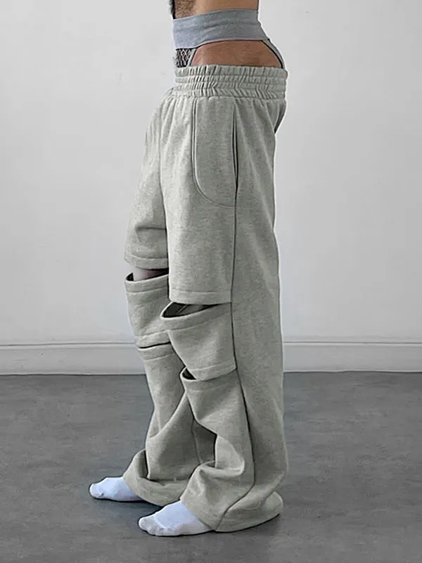 Mens Solid Color Hollow-Out Pant SKUK89214 sold by Incerunmen product image thumbnail 4