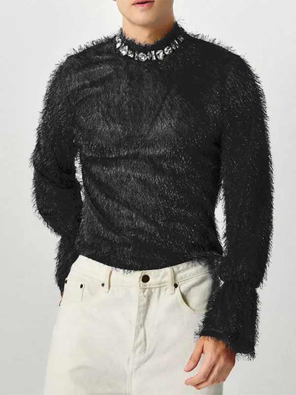 Mens Fringe Semi-Sheer Long-Sleeve Shirt SKUK82212 sold by Incerunmen product image thumbnail 3
