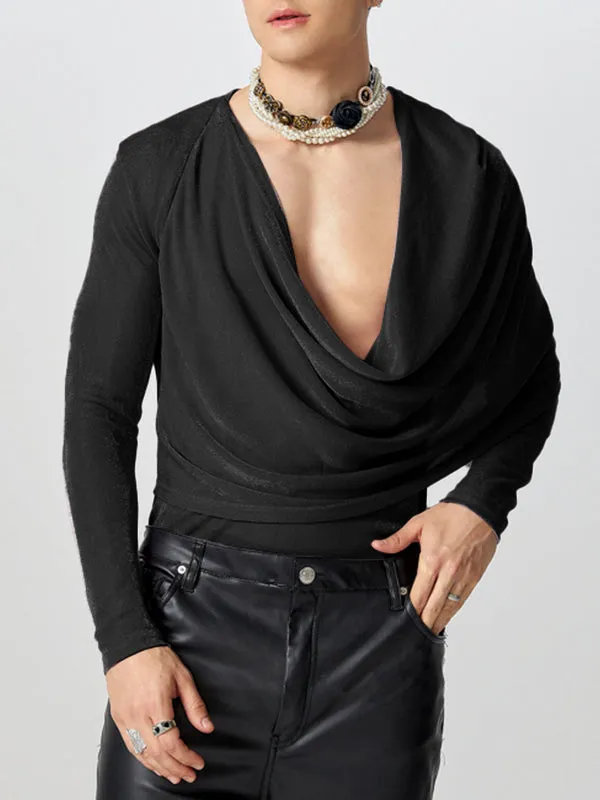 Mens Sparkling Scoop Neck Long-Sleeve T-Shirt SKUK86898 sold by Incerunmen