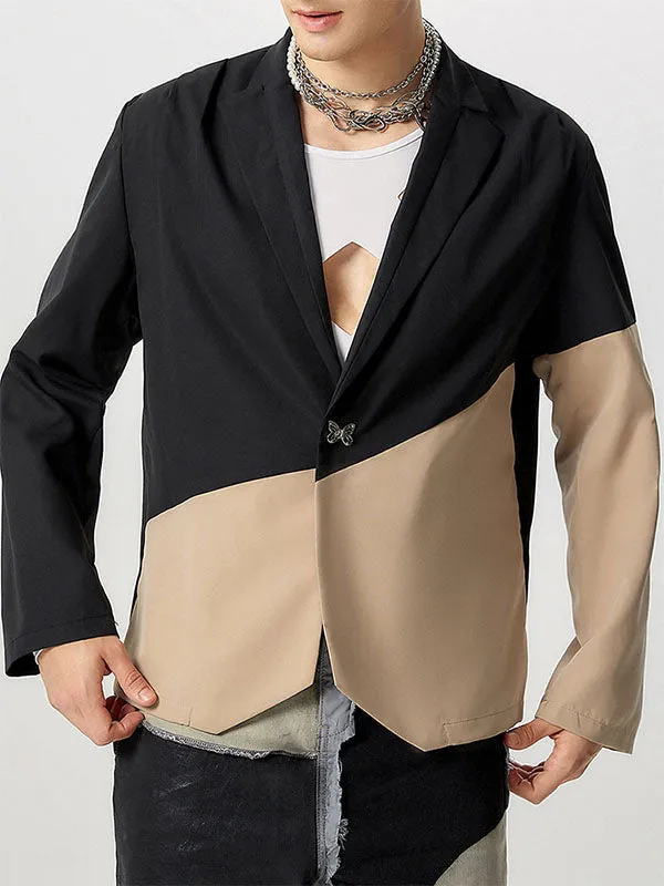 Mens Color-Block Patchwork Long-Sleeve Blazer SKUK80427 sold by Incerunmen product image thumbnail 3