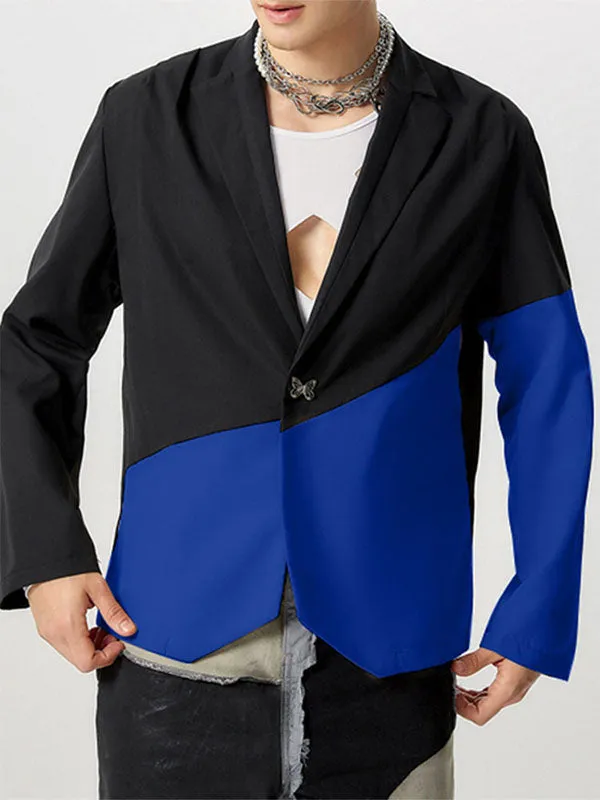 Mens Color-Block Patchwork Long-Sleeve Blazer SKUK80427 sold by Incerunmen product image thumbnail 5