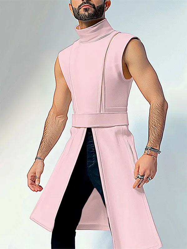 Mens Solid Color Split Design Sleeveless T-Shirt SKUK88115 sold by Incerunmen product image thumbnail 3