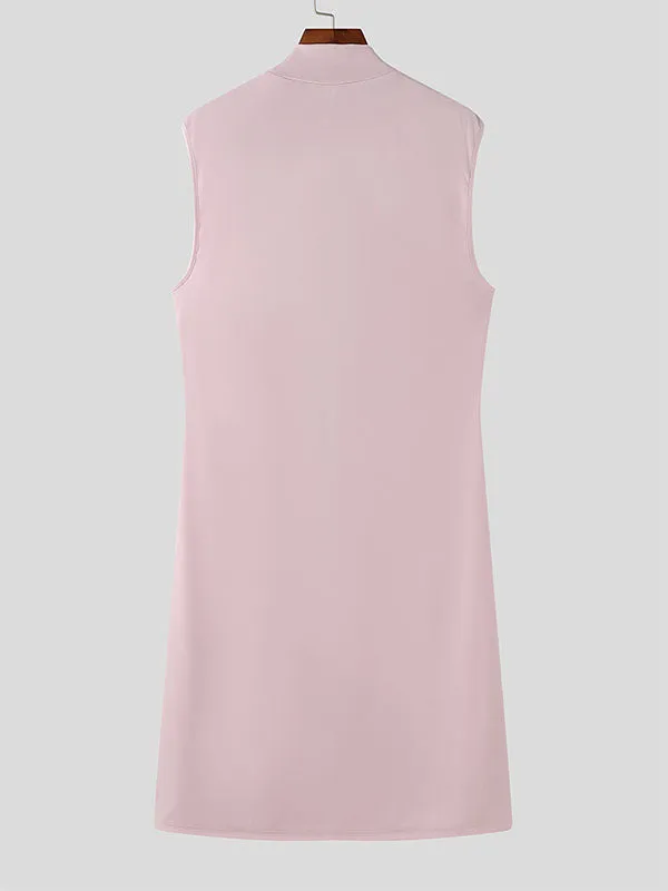 Mens Solid Color Split Design Sleeveless T-Shirt SKUK88115 sold by Incerunmen product image thumbnail 5