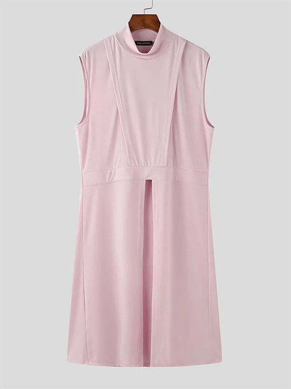 Mens Solid Color Split Design Sleeveless T-Shirt SKUK88115 sold by Incerunmen product image thumbnail 4