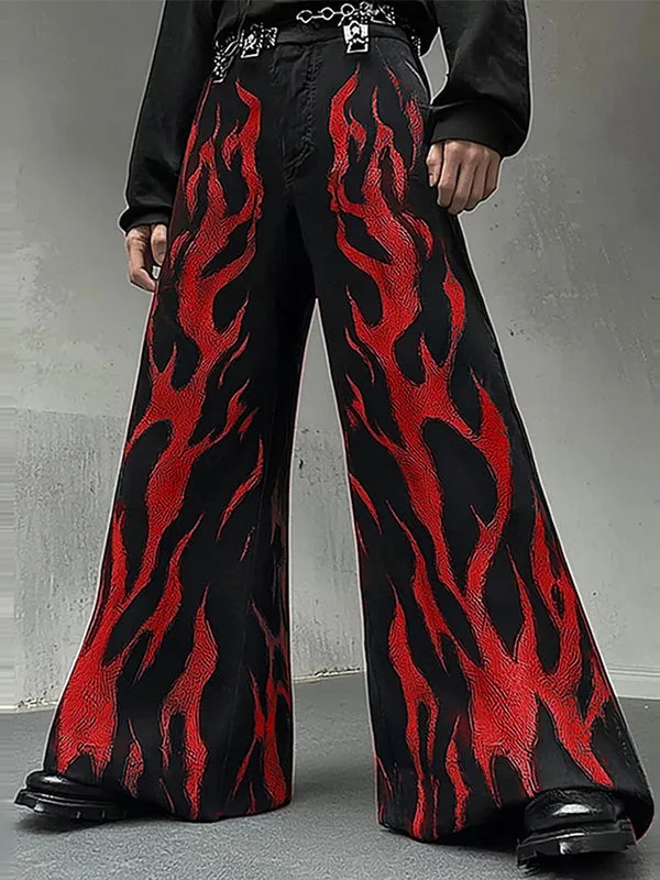 Mens Graffiti Print Wide-Leg Pant SKUK88075 sold by Incerunmen