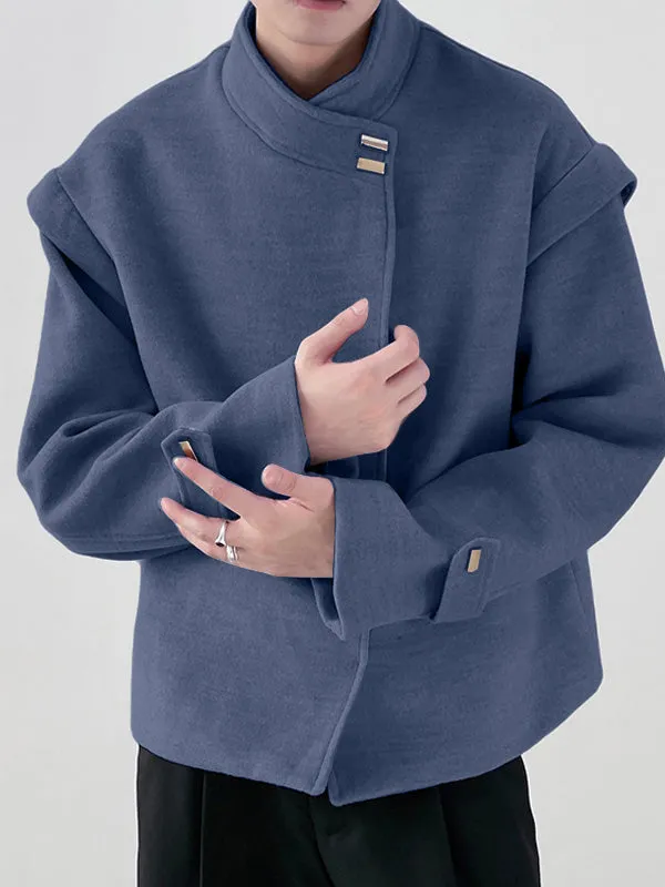 Mens Metal Button Detail Solid Color Long-Sleeve Jacket SKUK72495 sold by Incerunmen product image thumbnail 5